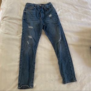 f21 mom jeans medium wash